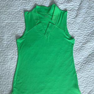 Ladies Sofibella Notch Collar Tennis Golf Tank Top Small Green